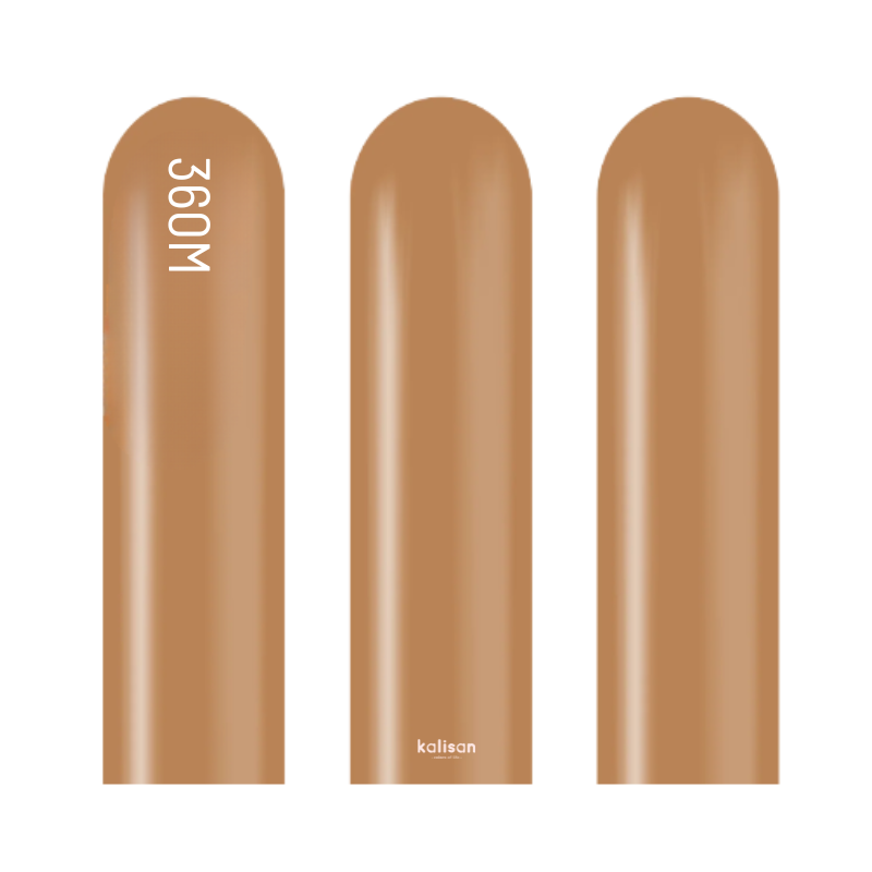 360M Kalisan Standard Caramel Nozzle Up Modeling Latex Balloons | 50 Count