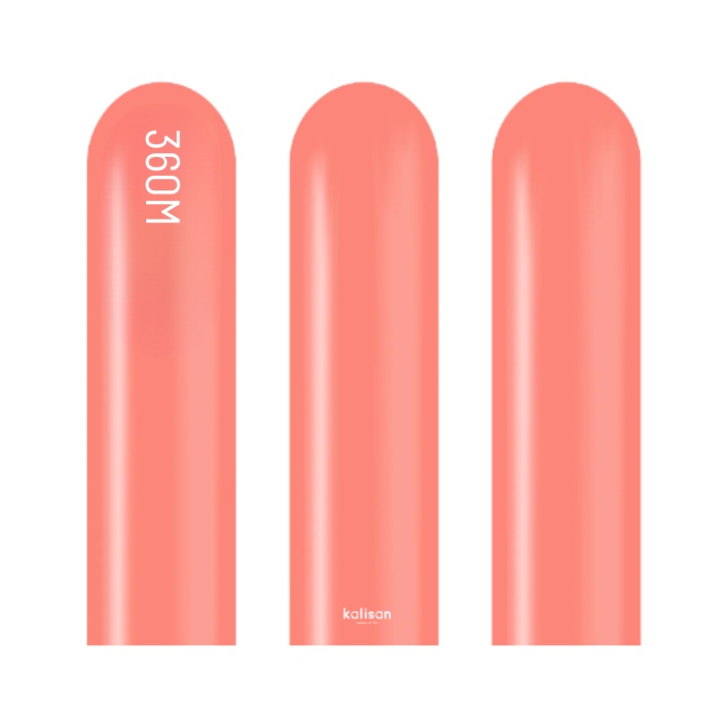 360M Kalisan Standard Coral Nozzle Up Modeling Latex Balloons | 50 Count