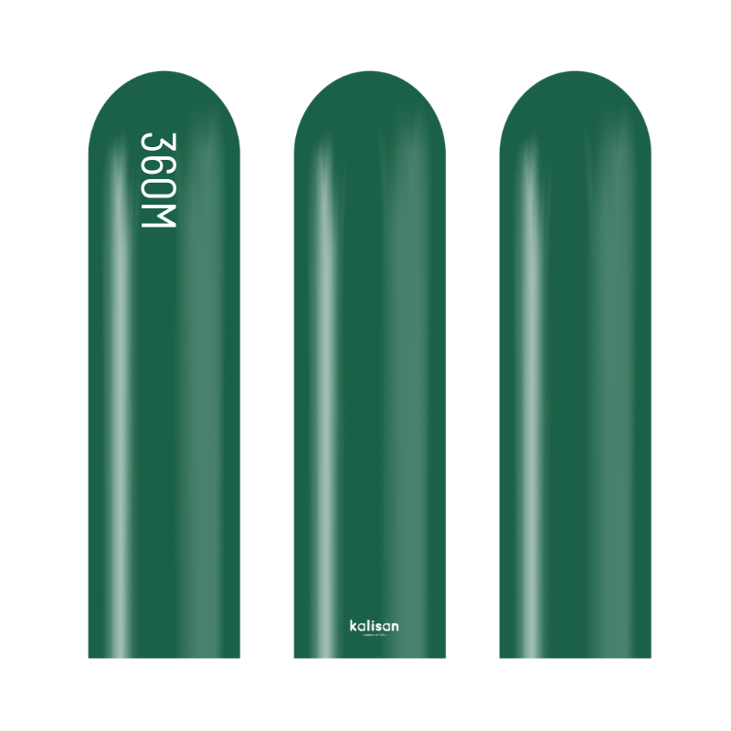 360M Kalisan Standard Dark Green Nozzle Up Modeling Latex Balloons | 50 Count