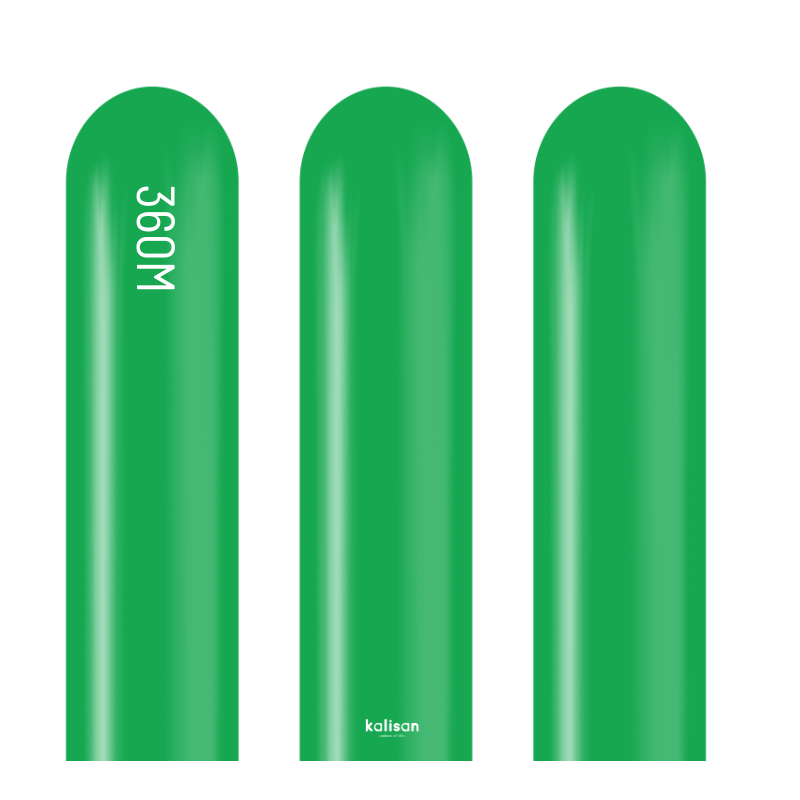 360M Kalisan Standard Green Nozzle Up Modeling Latex Balloons | 50 Count