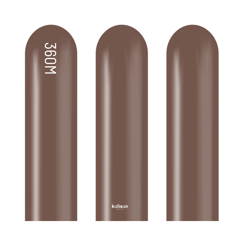 360M Kalisan Mirror Chocolate Nozzle Up Modeling Latex Balloons | 50 Count