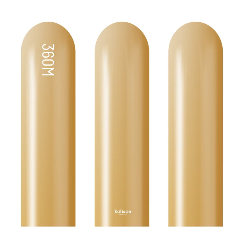 360M Kalisan Mirror Gold Nozzle Up Modeling Latex Balloons | 50 Count