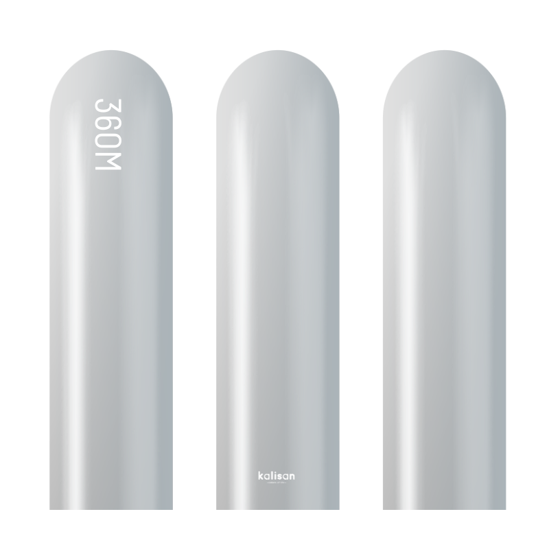 360M Kalisan Mirror Silver Nozzle Up Modeling Latex Balloons | 50 Count