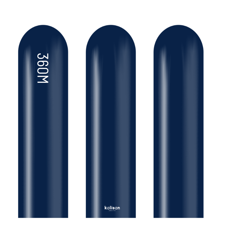 360M Kalisan Standard Navy Nozzle Up Modeling Latex Balloons | 50 Count