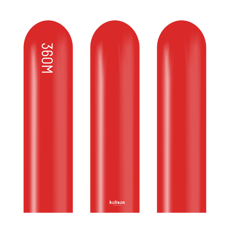 360M Kalisan Standard Red Nozzle Up Modeling Latex Balloons | 50 Count