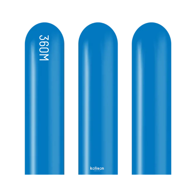 360M Kalisan Standard Blue Nozzle Up Modeling Latex Balloons | 50 Count