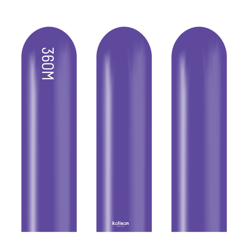 360M Kalisan Standard Violet Nozzle Up Modeling Latex Balloons | 50 Count