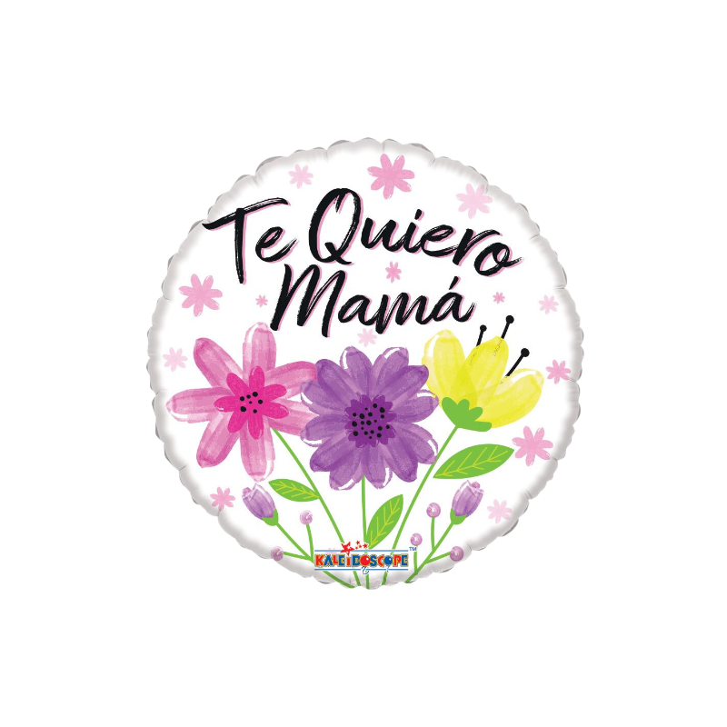 9" Te Quiero Mama 3 Flores Airfill Foil Balloon (P12) | Buy 5 Or More Save 20%