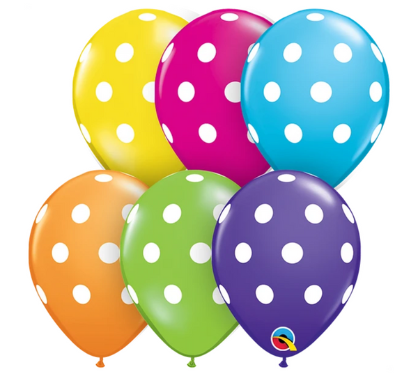 11" Qualatex Tropical Polka Dots Assortment Latex Balloons | 50 Count
