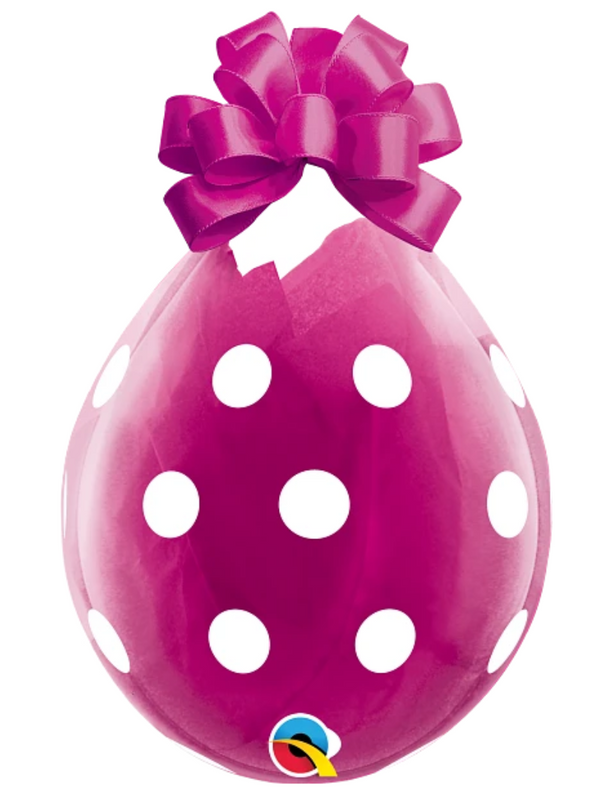 18" Qualatex Clear Big Polka Dots Stuffing Latex Balloons | 25 Count