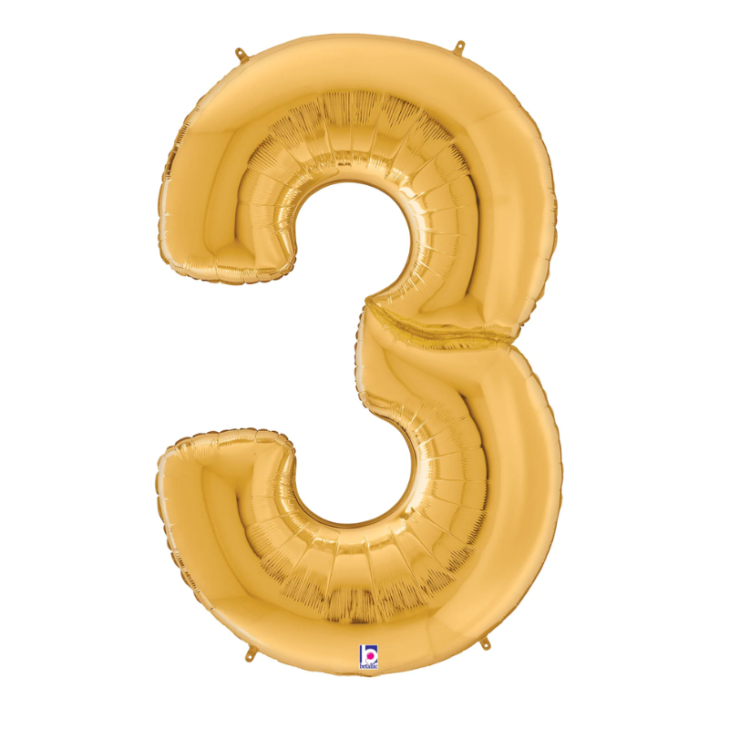 Gigaloons dorados de 53" - Globos con números de aluminio | Números 0-9