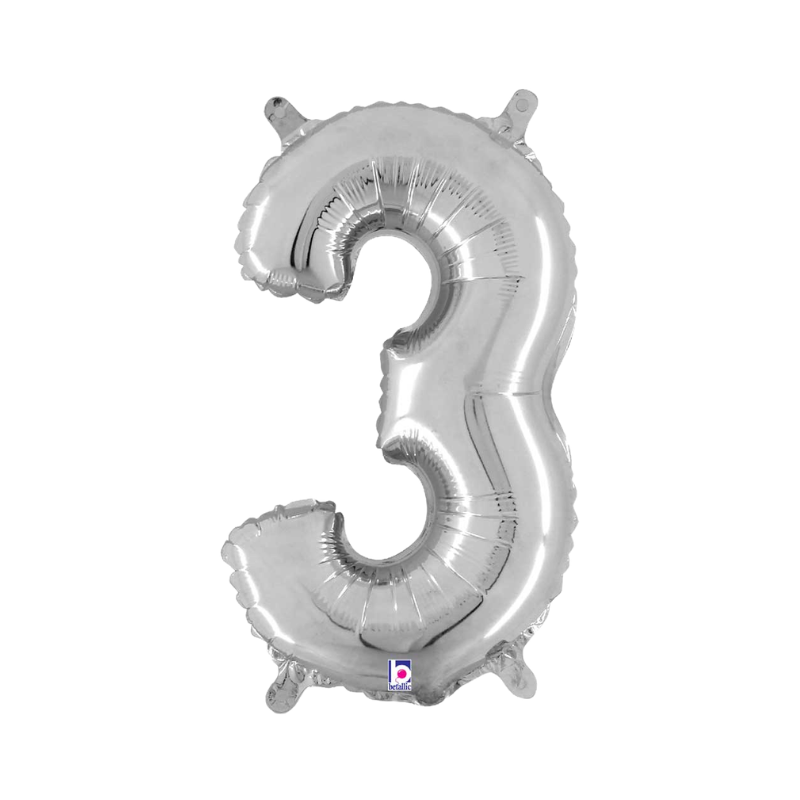 7" | 14" | Globos plateados con números de 34" | 40" - Números 0-9 | 3 tamaños disponibles