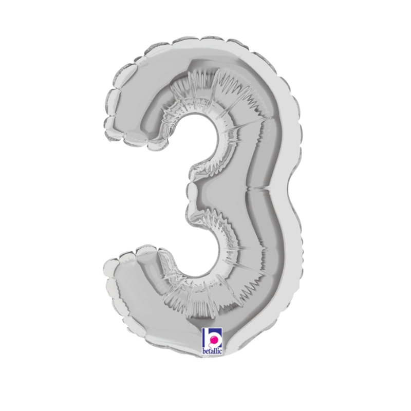 7" | 14" | Globos plateados con números de 34" | 40" - Números 0-9 | 3 tamaños disponibles
