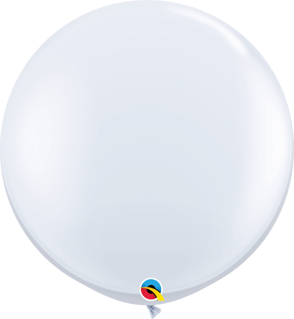 36" Qualatex White Latex Balloons - 3 Foot Giant | 2 Count