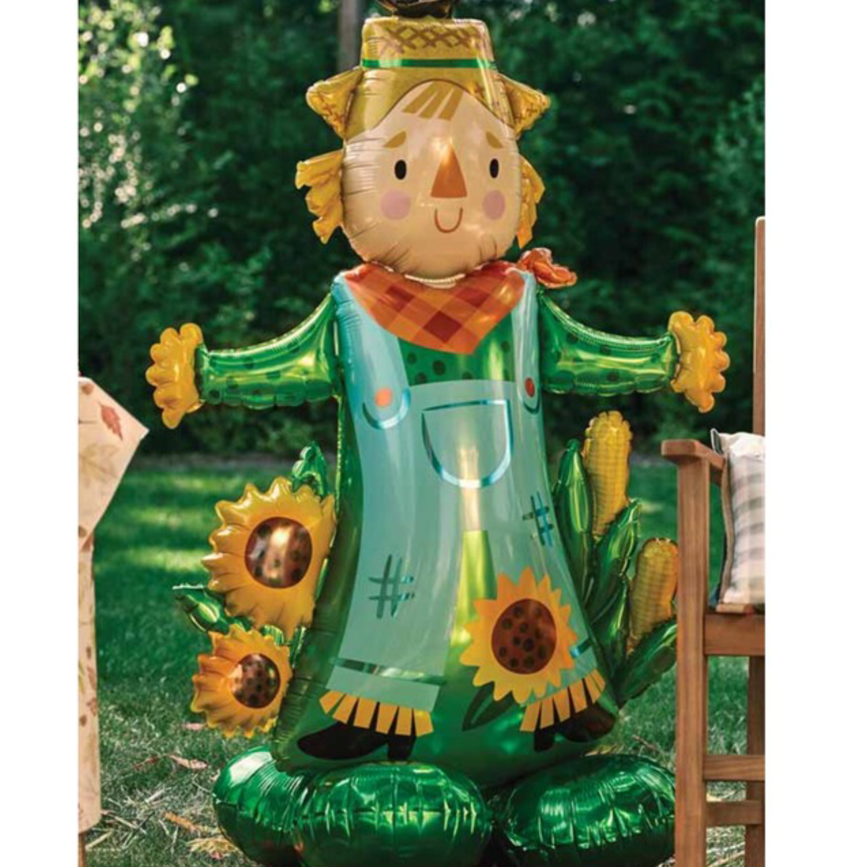 56" Anagram Scarecrow Airloonz Foil Balloon (P20) | Stands Over 4 Feet Tall - No Helium Required!