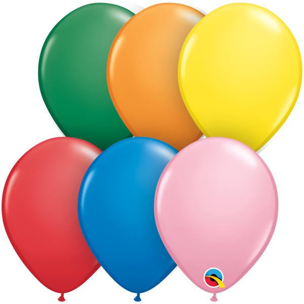 11" Qualatex Standard Latex Balloons Assortment Bag | 100 Count