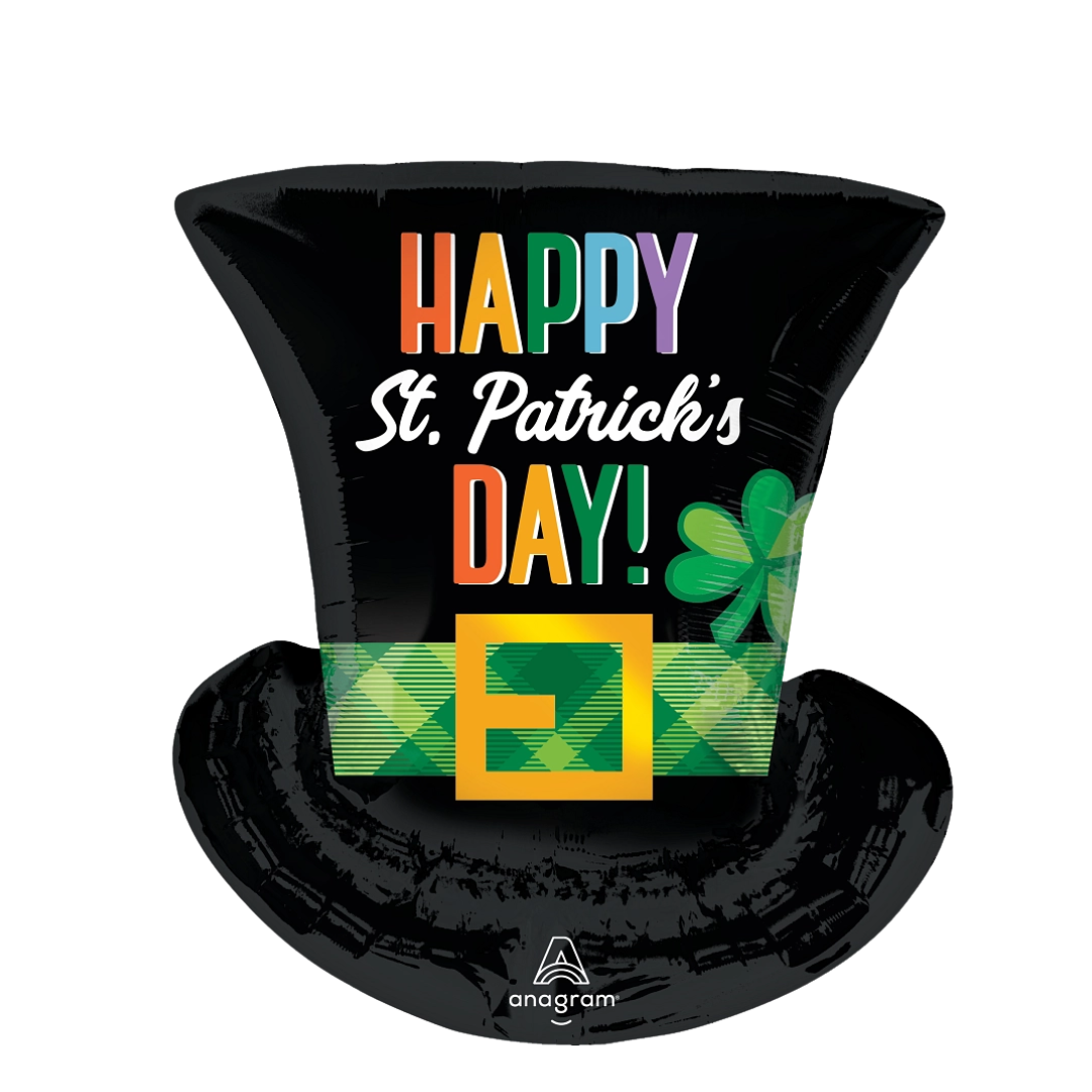 24" Anagram St. Pat's Day Top Hat Foil Balloon
