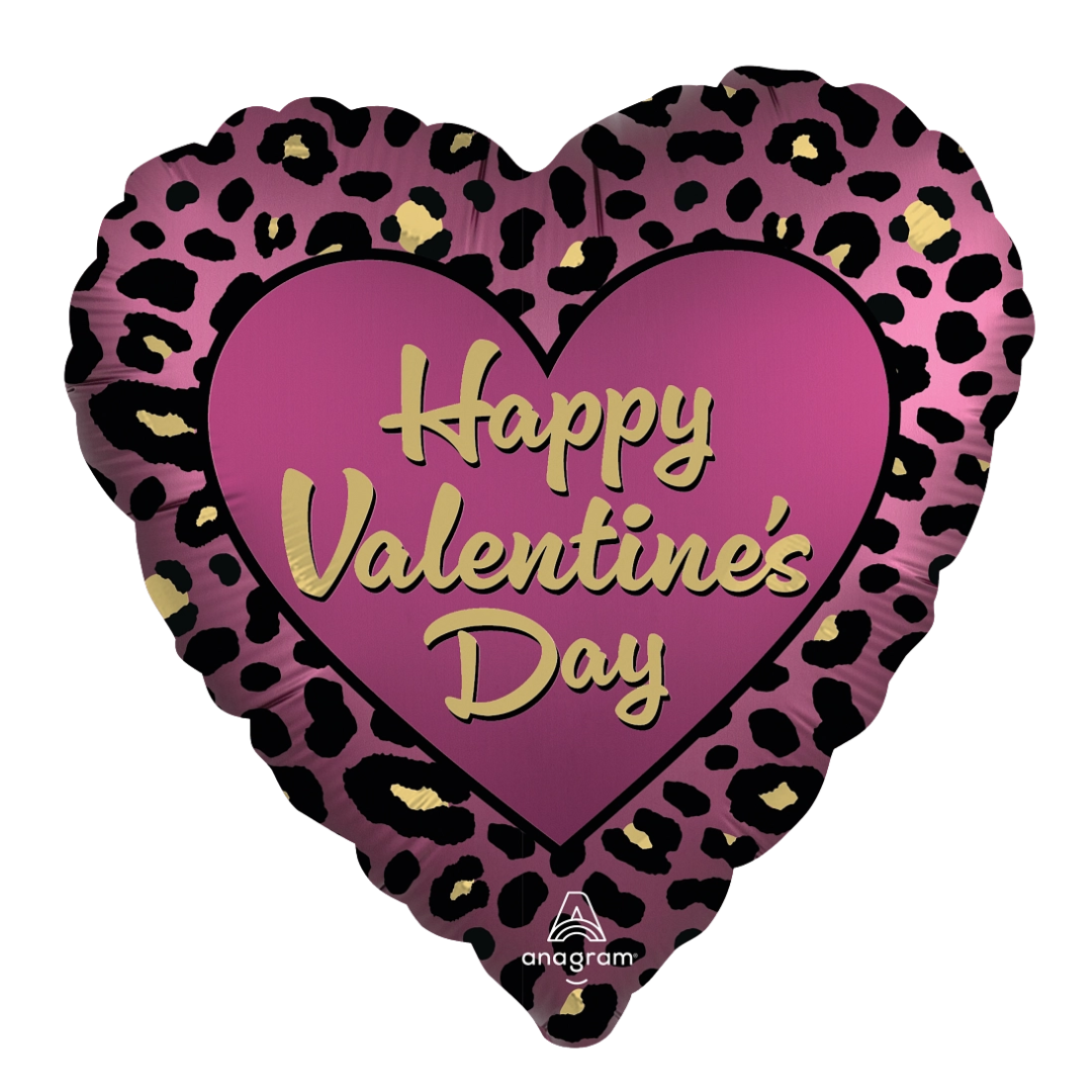 18" Anagram HVD Leopard Luxe Heart Foil Balloon | Buy 5 Or More Save 20%