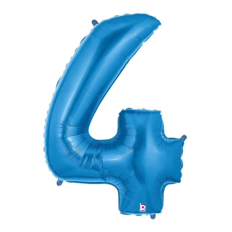 34" Betallic Blue Number Foil Balloon - Megaloons | Numbers 0 - 9