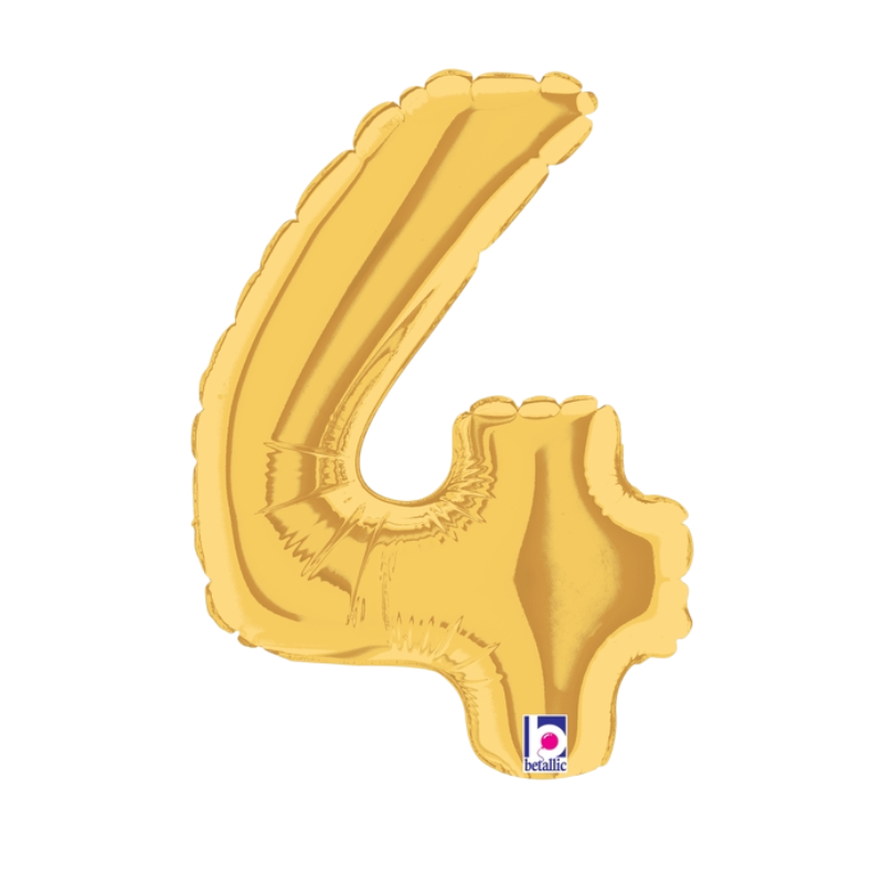 7" Betallic Gold Number Megaloons Foil Air-Fill Balloon | Numbers 0-9