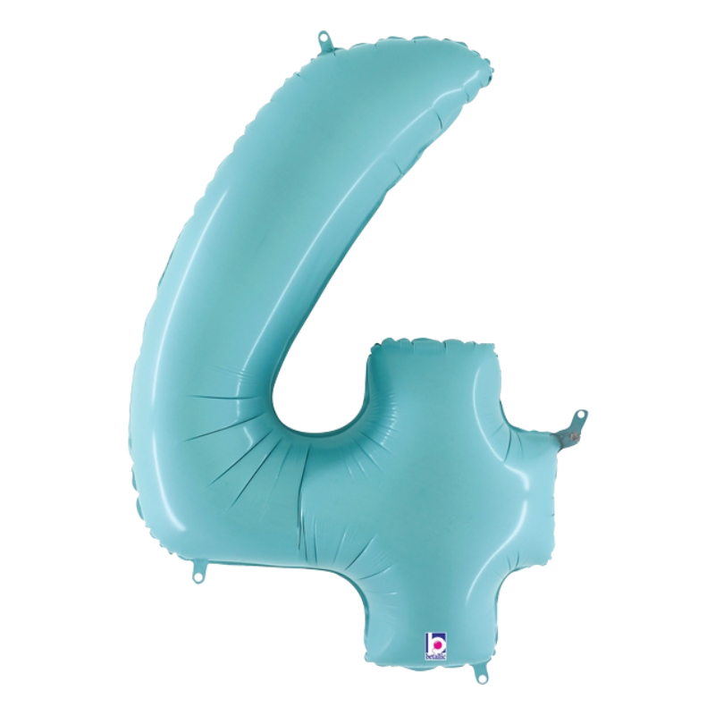Globos con números de lámina azul pastel de 34" - Megaloons | Números 0-9