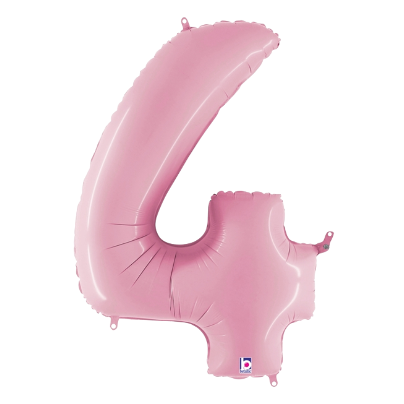 34" Betallic Pastel Pink Number Megaloons Foil Balloon | Numbers 0-9