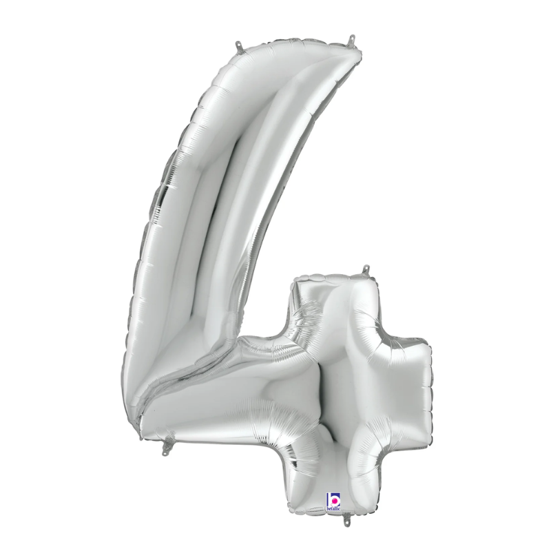 53" Betallic Silver Number Gigaloons Foil Balloon | Numbers 0-9 - Four Feet Tall!