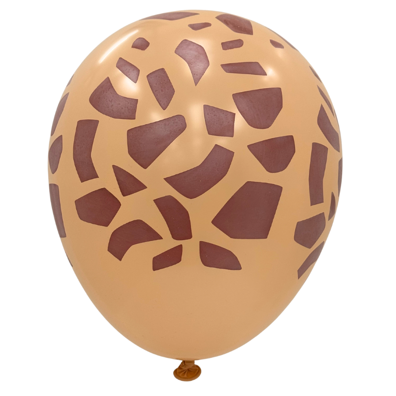 12" Elitex Beige/Brown Giraffe Print Round Latex Balloons | 10 Count