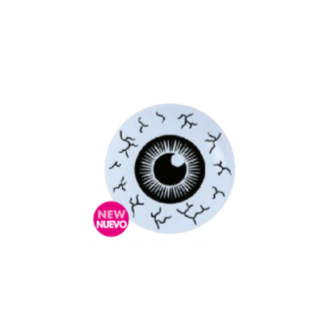 5" Sempertex Fashion White Bloodshot Eyeball Latex Balloons - Top Print | 100 Count