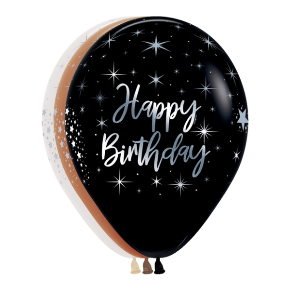 11" Happy Birthday Radient Sempertex Latex Balloons | 50 Count-Dropship (Shipped By Betallic)