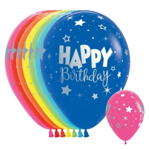 Globos de látex de fantasía de feliz cumpleaños de 11"