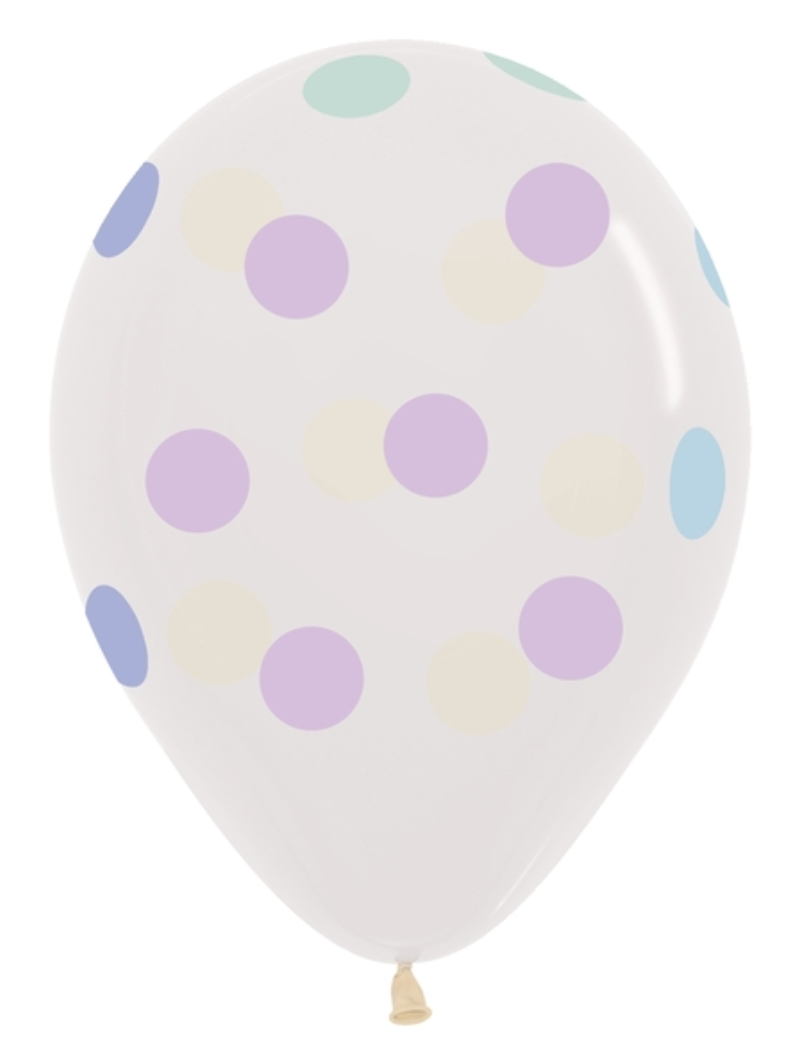 11" Sempertex Polka Dots Pastel Latex Balloons | 50 Count - Drop-Shipped By Betallic