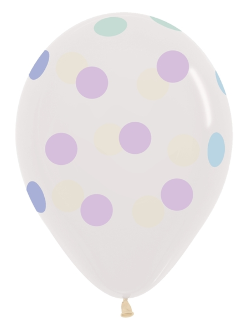 11" Sempertex Polka Dots Pastel Latex Balloons | 50 Count - Dropship (Shipped By Betallic)