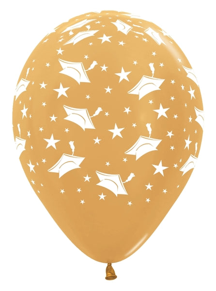11" Sempertex Gold Graduation Latex Balloons | 50 Count - Dropship (Shipped By Betallic)
