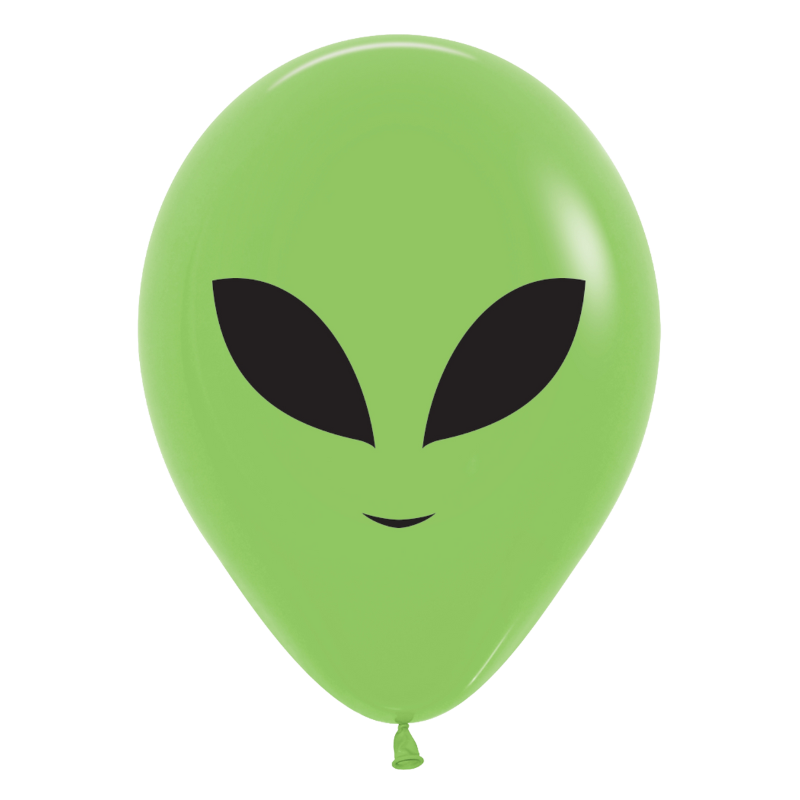 5" Sempertex Key Lime Alien Head Latex Balloons - Single Sided Print | 100 Count