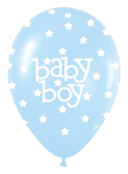 11" Sempertex Pearl Blue Baby Boy Latex Balloons | 50-Count Dropship (Shipped By Betallic)