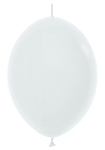 12" Sempertex Fashion White Link-O-Loon Latex Balloons | 50 Count