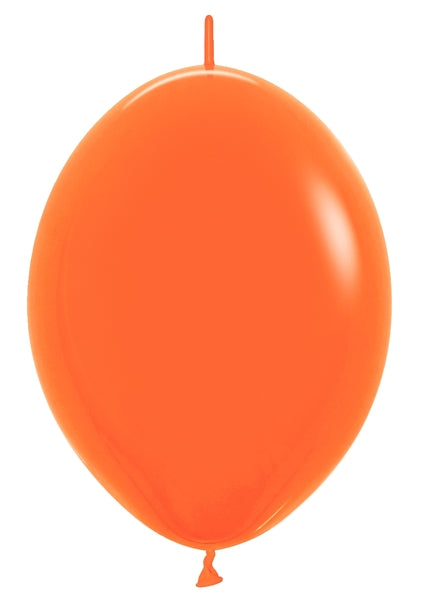 12" Sempertex Fashion Orange Link-O-Loon Latex Balloons | 50 Count