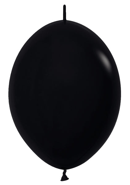6" Sempertex Deluxe Black Link-O-Loon Latex Balloons | 50 Count