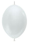 12" Sempertex Pearl White Link-O-Loon Latex Balloons (TH) | 50 Count