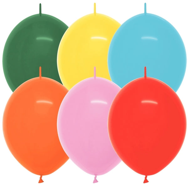 12" Sempertex Fashion Assortment Link-O-Loon Latex Balloons | 50 Count