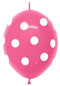 12" Sempertex Deluxe Fuchsia Polka Dots Link-O-Loon Latex Balloons | 50 Count