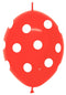 12" Sempertex Fashion Red Polka Dots Link-O-Loon Latex Balloons | 50 Count
