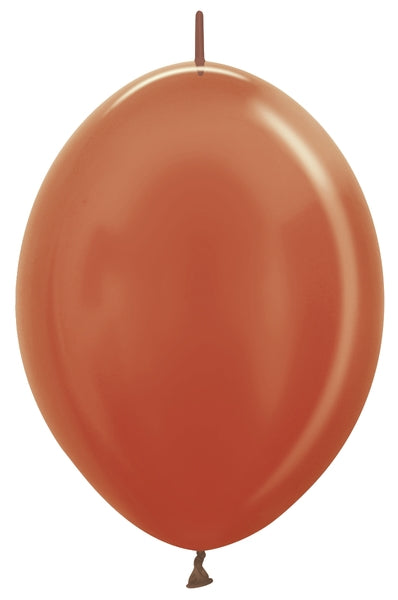 12" Sempertex Metallic Copper Link-O-Loon Latex Balloons (Discontinued) | 50 Count