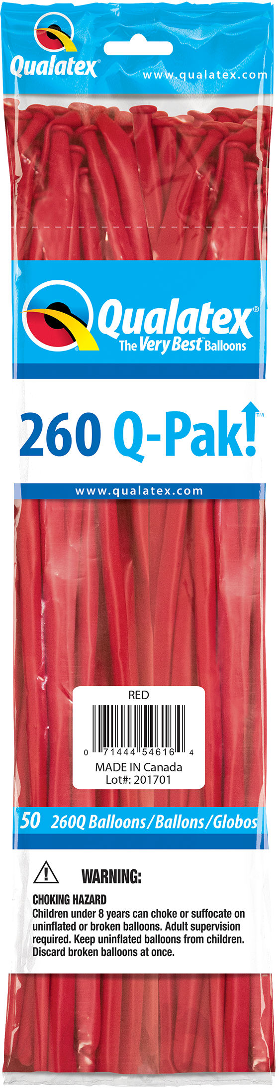 260 Q-Pak  Qualatex Red Twisting - Entertainer Latex Balloons | 50 Count