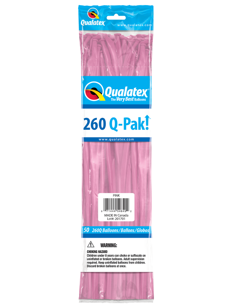 260 Q-Pak  Qualatex Pink Twisting - Entertainer Latex Balloons | 50 Count