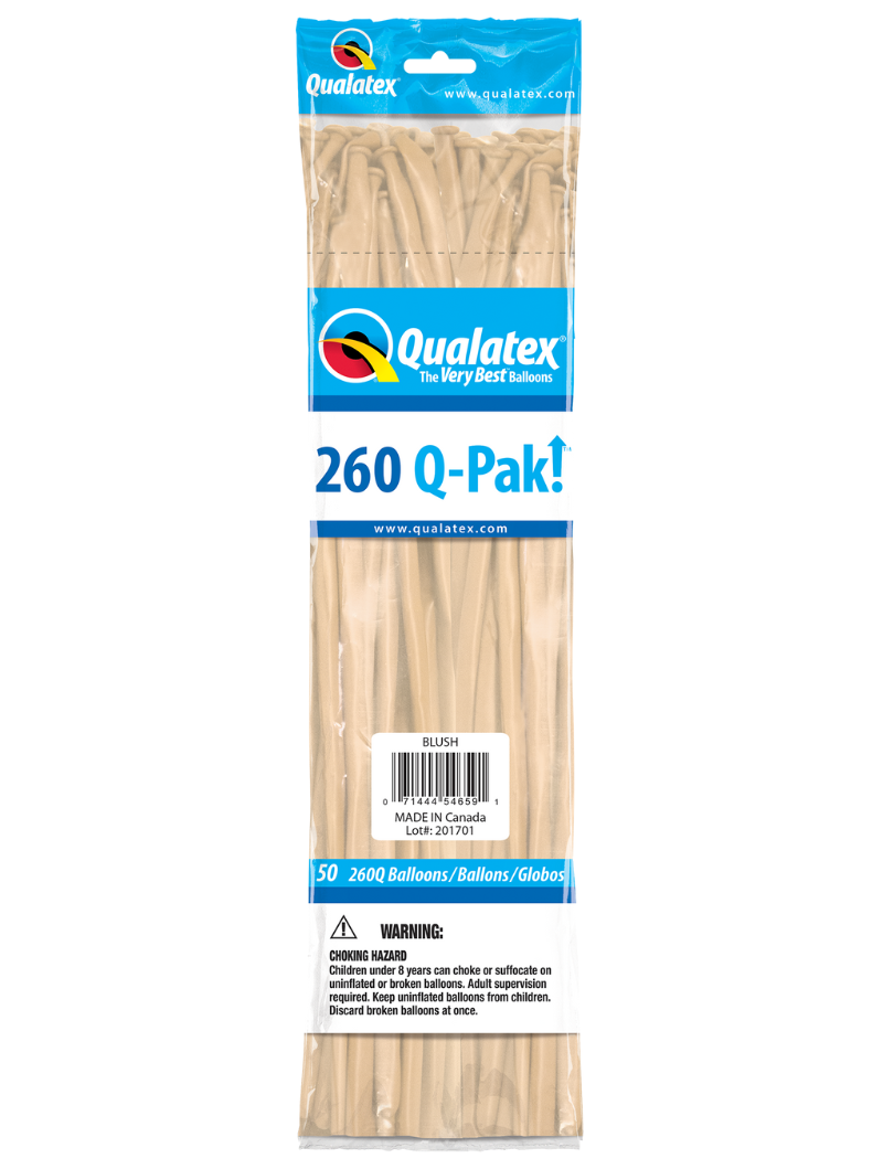 260 Q-Pak  Qualatex Blush Twisting - Entertainer Latex Balloons | 50 Count