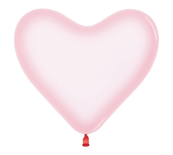 11" Sempertex Crystal Pastel Pink Heart Latex Balloons | 50 Count