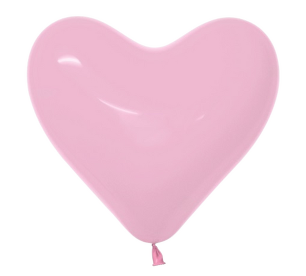 16" Sempertex Bubble Gum Pink Heart Latex Balloons (Discontinued) | 50 Count