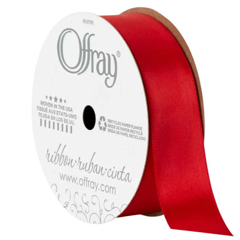 #9 Offray Single Face Satin Ribbon - 1 1/2" Wide, 50 Yards Long | 1 Spool
